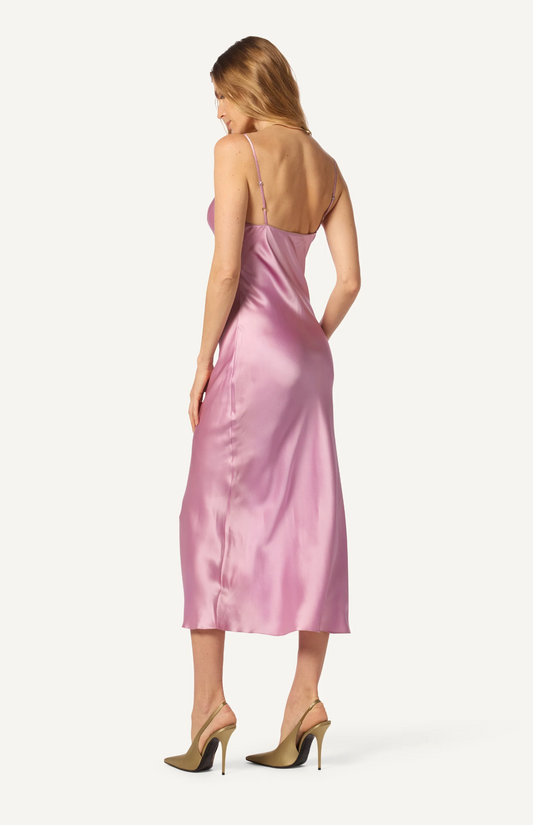 Taylor Silk Dress with Contrast Piping