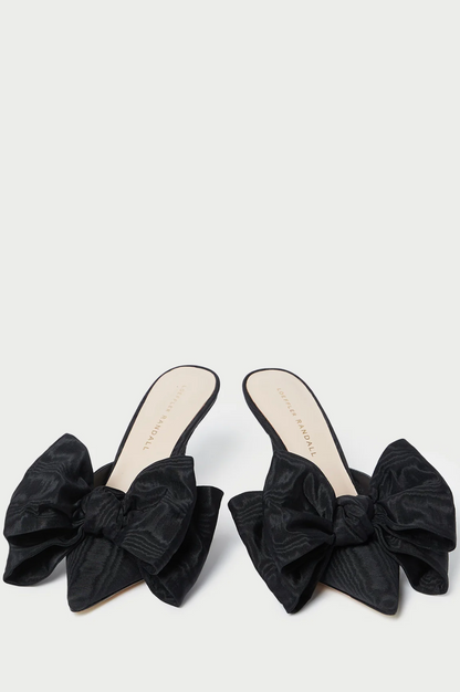Margot Black Moiré Bow Mule