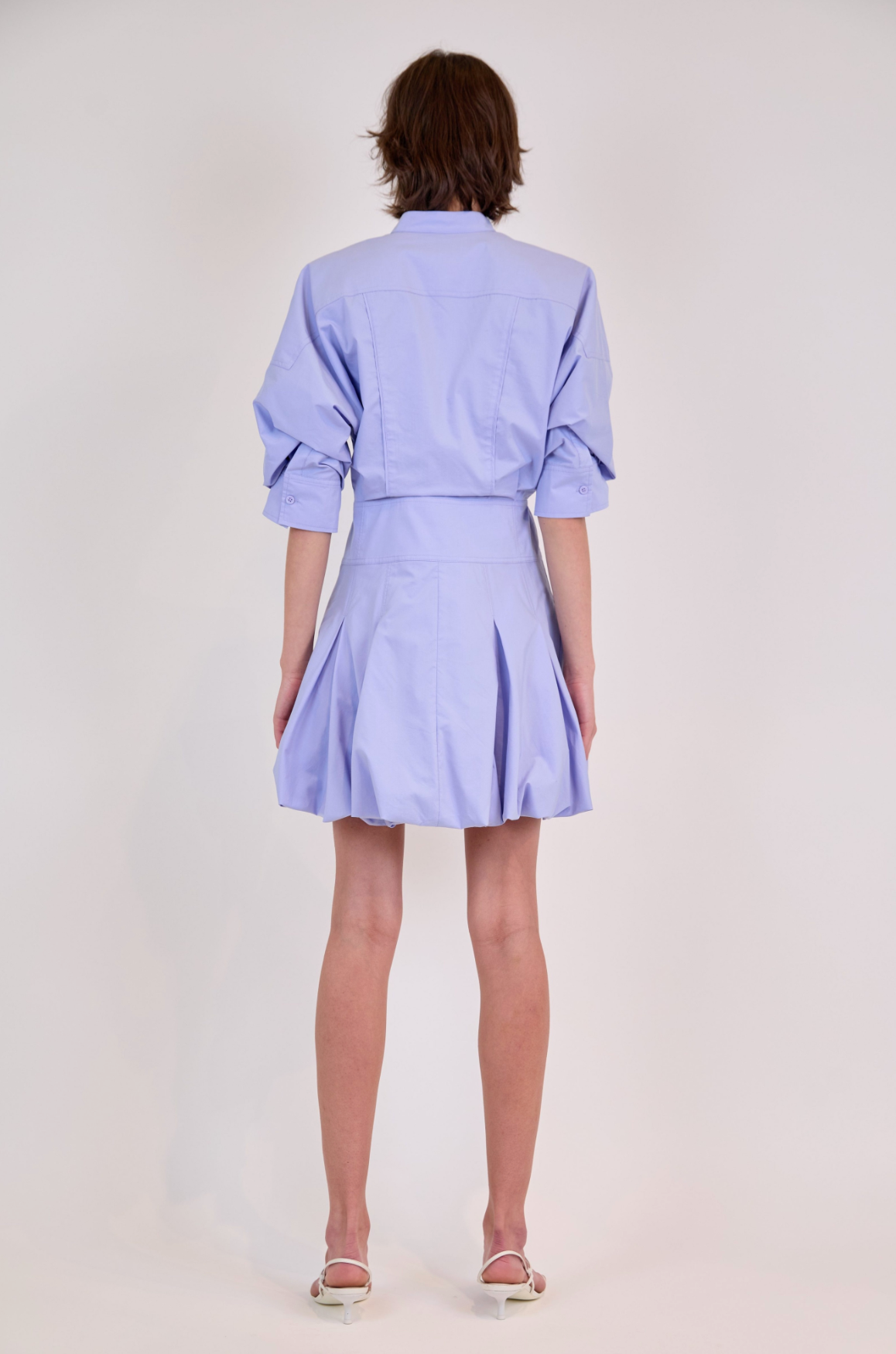 Effie Bubble Mini Dress in French Blue