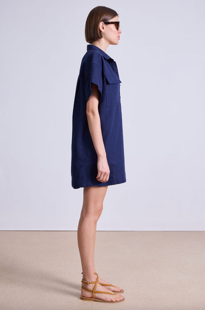 Stefana Shift Dress in Navy