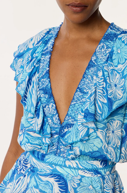 Mini Dress Carol in Blue Tiger Lily