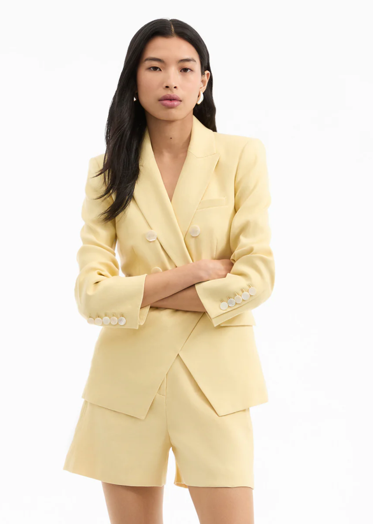 Miller Stretch-Linen Dickey Jacket in Chamomile