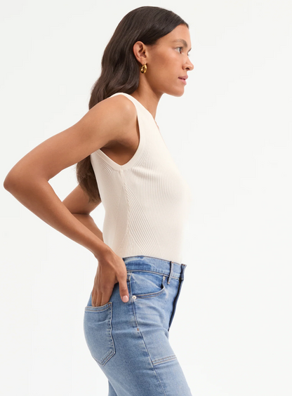 Sid Knit Tank Top in Off-White
