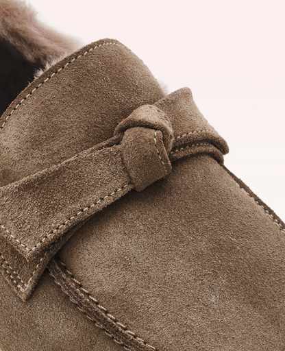 Clarita Shearling Slip On in Semolina