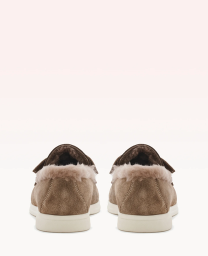 Clarita Shearling Slip On in Semolina