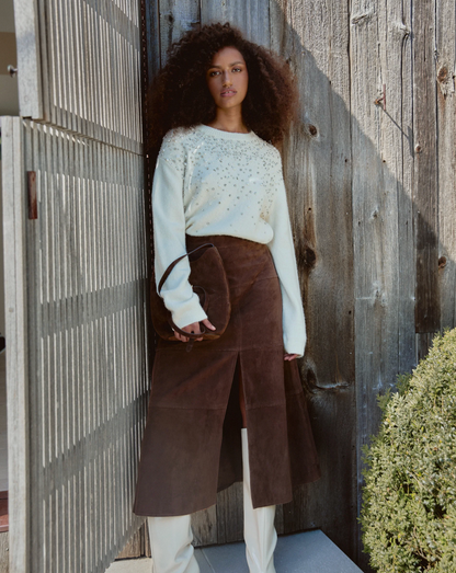 Suede Hudson Skirt in Chocolate