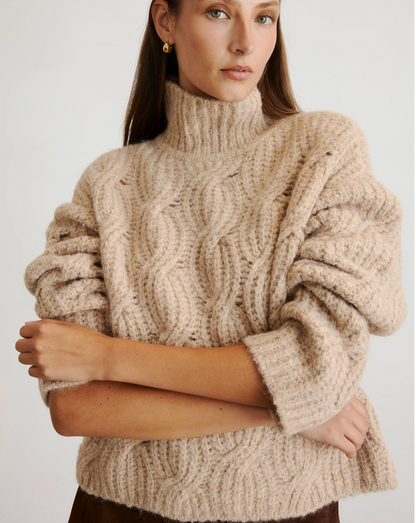 Opaline Knit Top in Heather Walnut