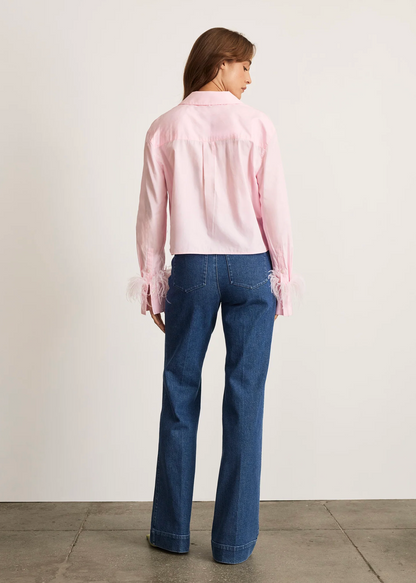 Largaux Feather Top in Baby Pink