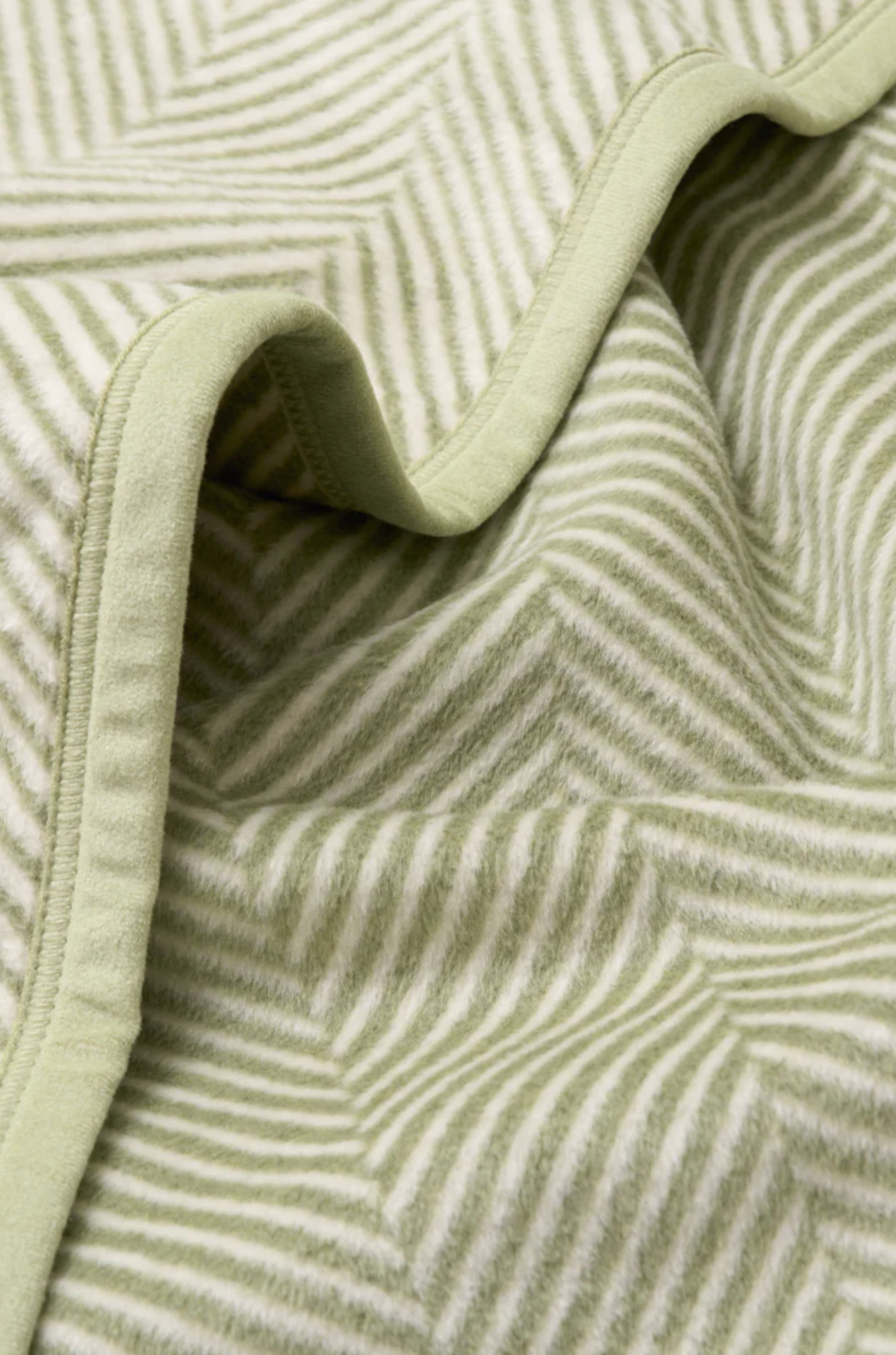 Harborview Herringbone Garden Green Blanket