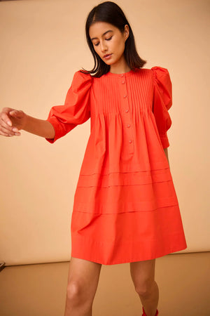 Sidney Dress in Red Orange