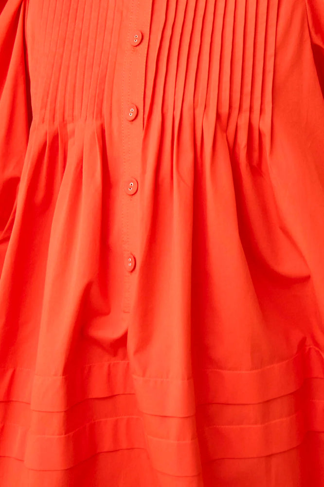 Sidney Dress in Red Orange