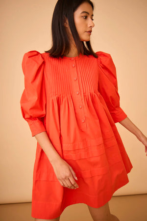 Sidney Dress in Red Orange