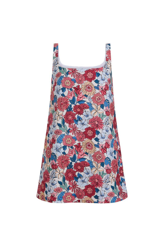 Cappie Mini Dress in Flower Heads