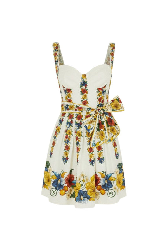 Tropi Mini Dress in Off-White