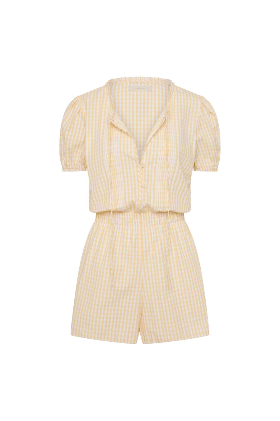 Roma Playsuit in Butter Textured Gingham