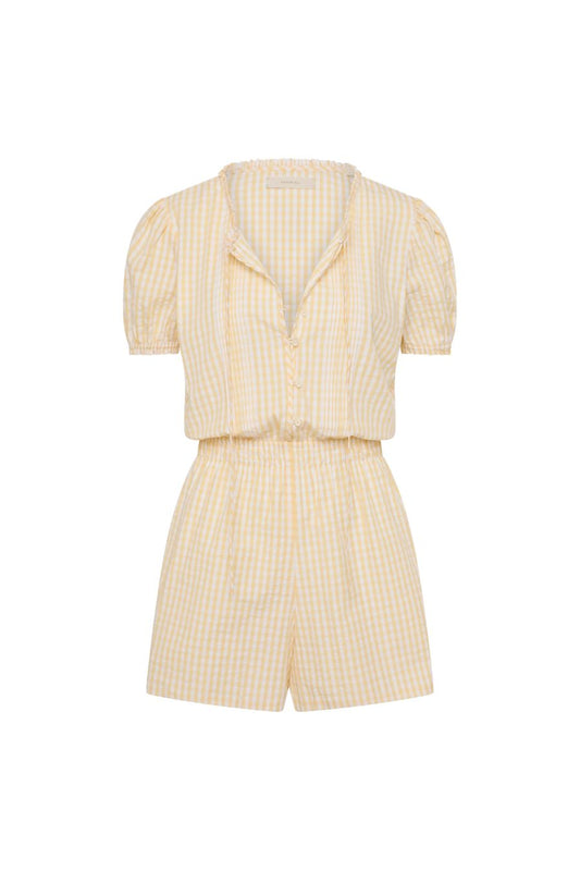 Roma Playsuit in Butter Textured Gingham