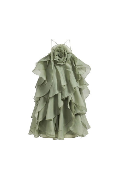 Pandorea Layered Mini Dress in Moss