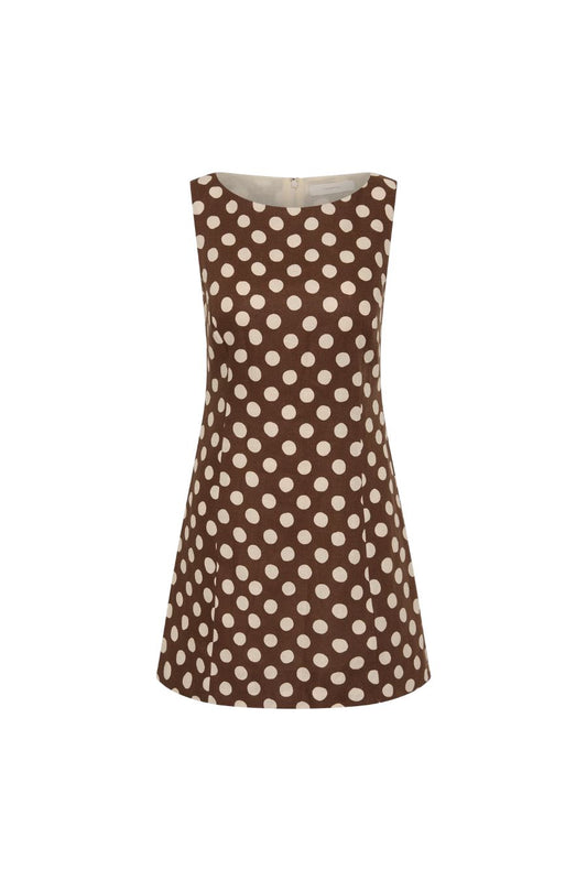 Lydie Mini Dress in Cioccolato Dot