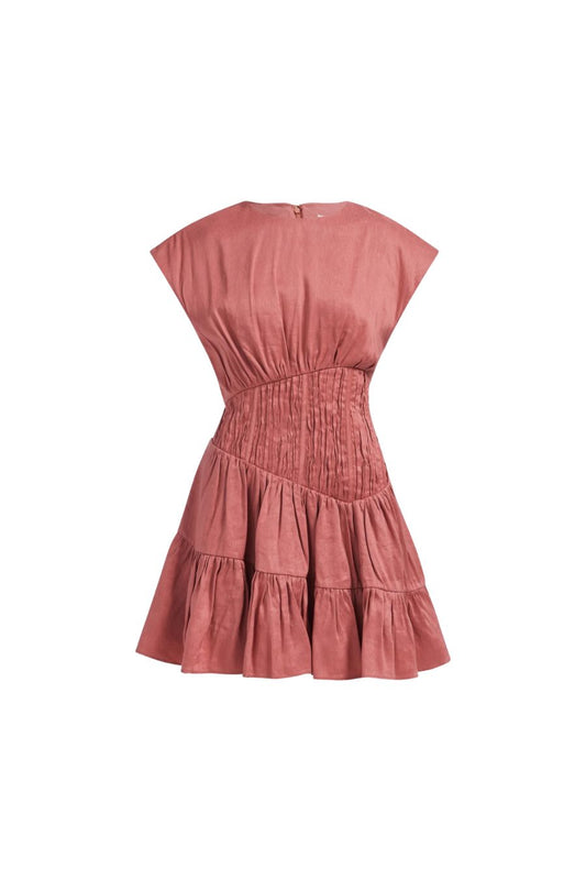 Ecliptica Mini Dress in Spiced Coral