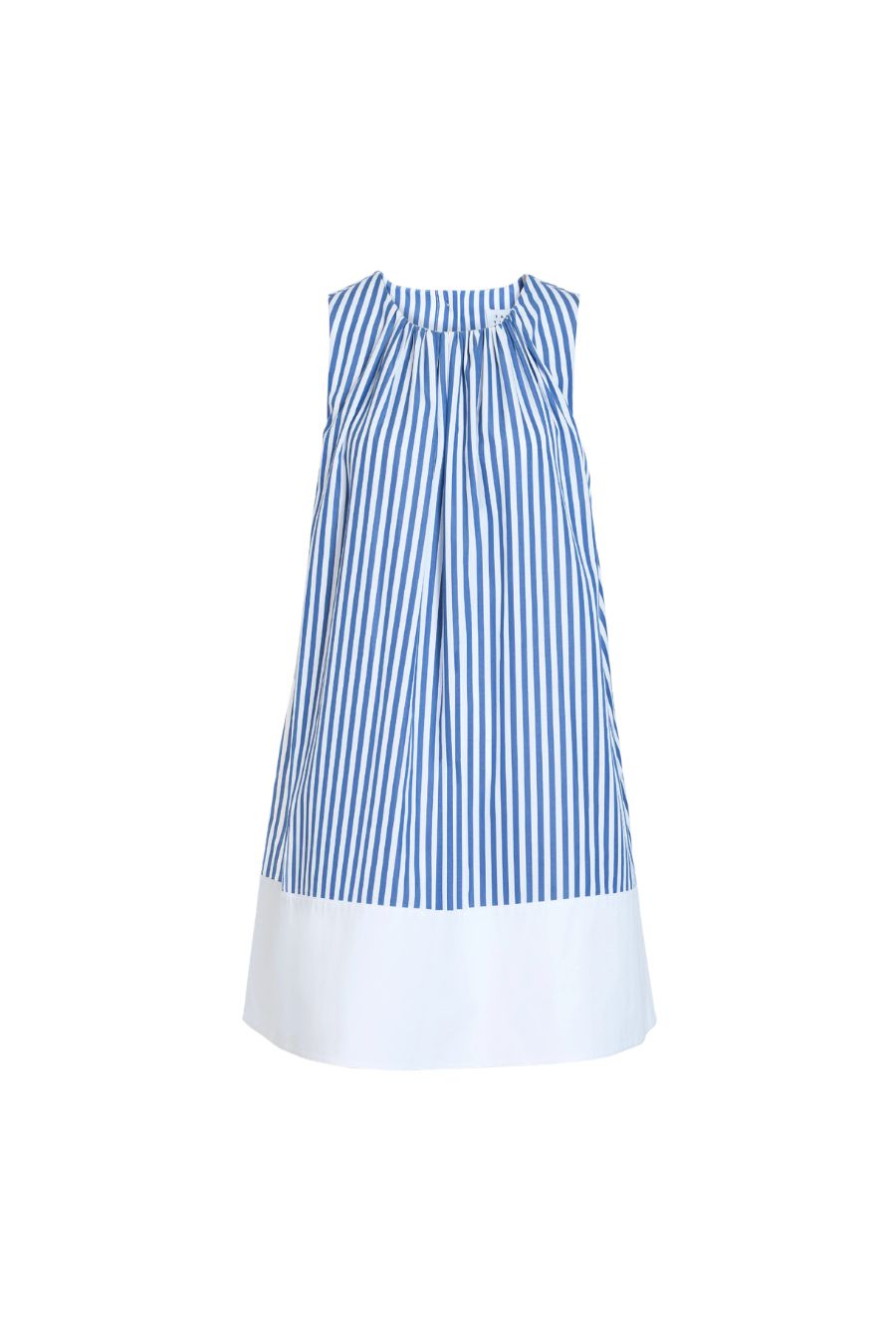 Hallie Dress in Optic White/French Blue