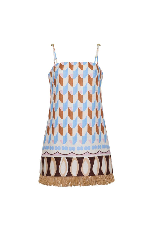 Valencia Mini Dress in Talavera Tile Ivory