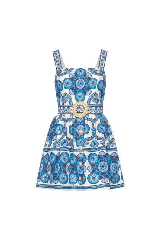 Candy Mini Dress in Mod Floral Blue