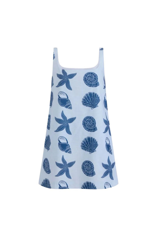Cappie Mini Dress in Blue Large Shell
