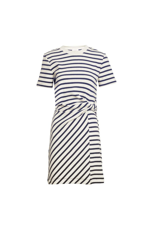 Short Striped Cody Dress in Cream/Classic Navy