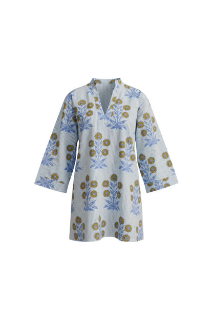 Douce Dress Mini in Marigold on Thin Stripe