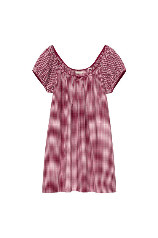 Julia Dress in Mulberry La Maddalena Gingham