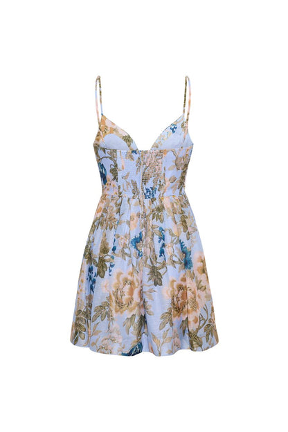 Miro Mini Dress in Flora Meadow Light Blue
