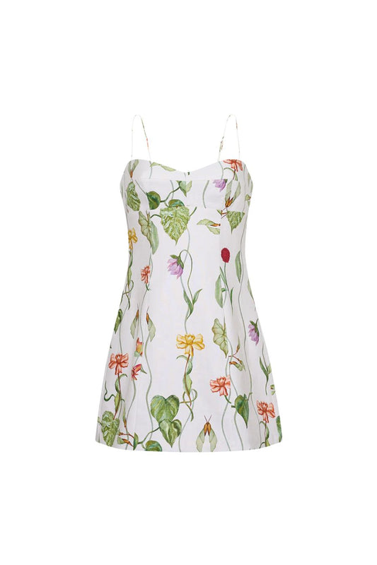 Cherry Mini Dress in Flora Trail Ivory