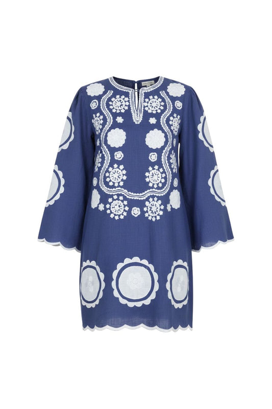 Alice Mini Dress in Indigo