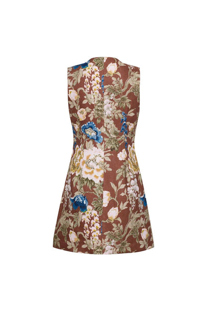 Rhapsody Dress in Flora Meadow Brown