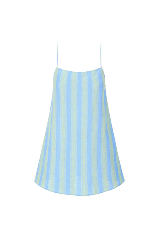Laura Linen Mini Dress in Seaport Stripe