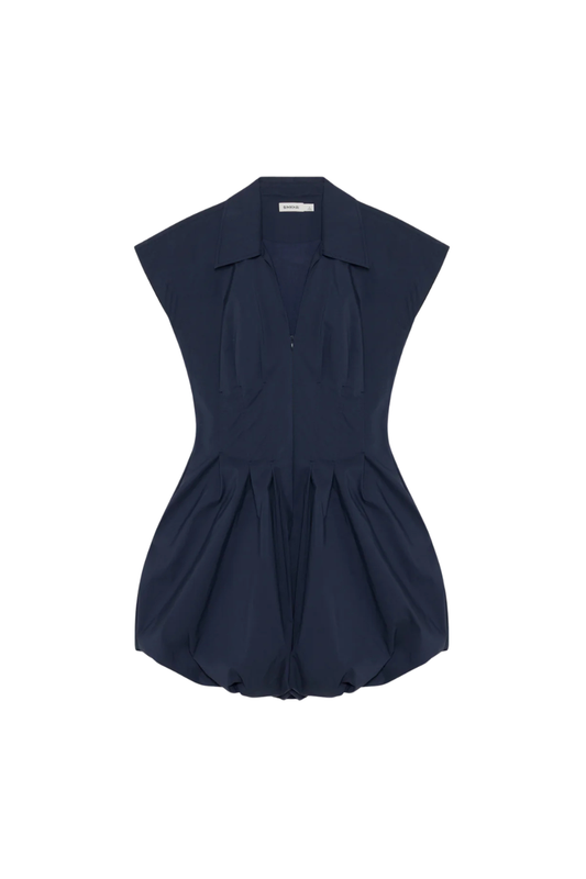 Lirinne Cotton Bubble Mini Dress in Midnight