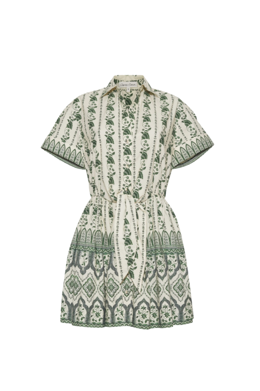 Asbury Mini Dress in Vining Flora Green