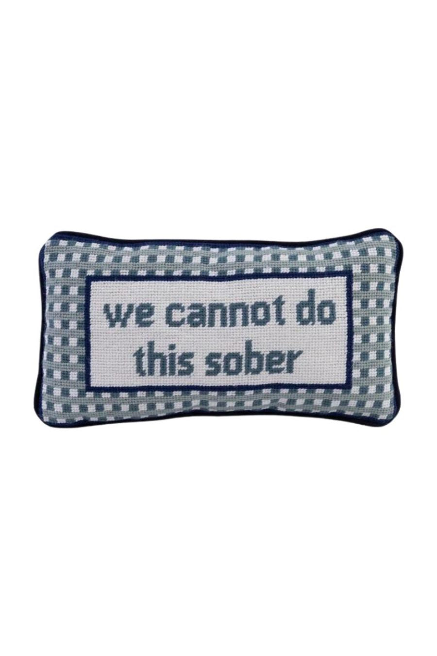 Sober Needlepoint Pillow
