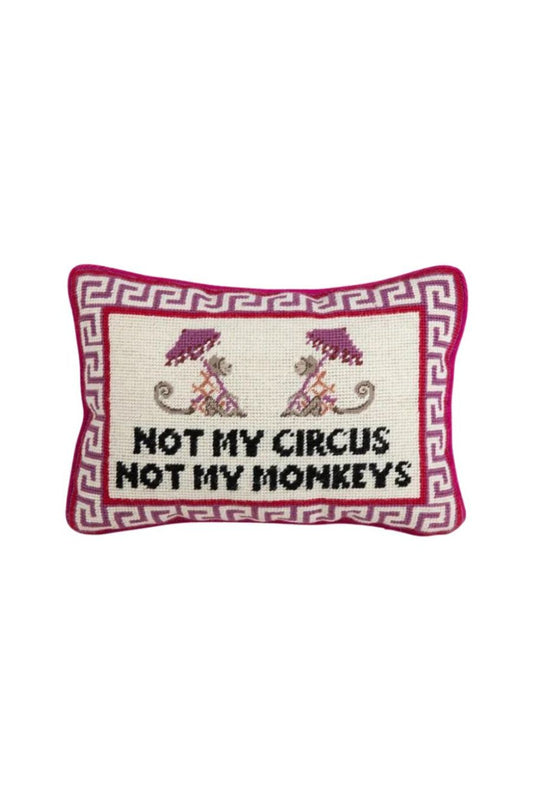 Not My Circus Needlepoint Pillow