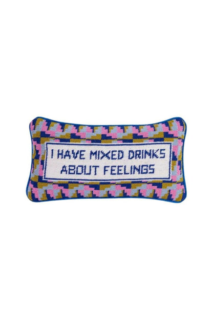 Mixed Drinks Needlepoint Pillow