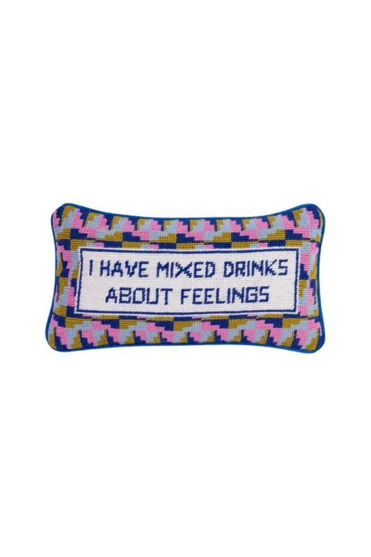 Mixed Drinks Needlepoint Pillow