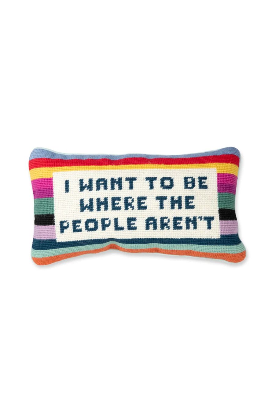 Where the People Aren't Needlepoint Pillow - Thumbnail 2