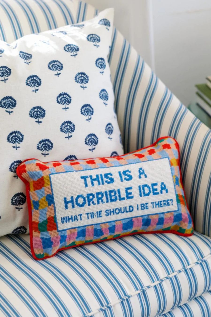 Horrible Idea Needlepoint Pillow