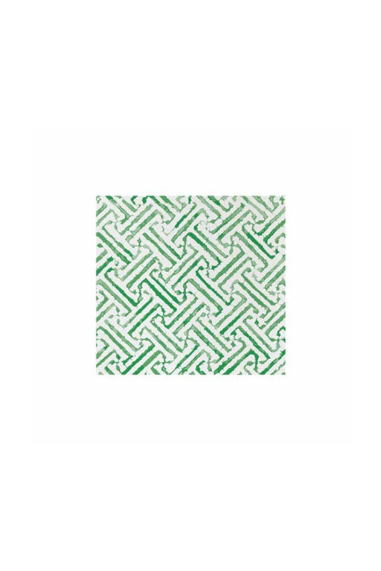 Papersoft Napkins Greek Key Green Cocktail Napkins