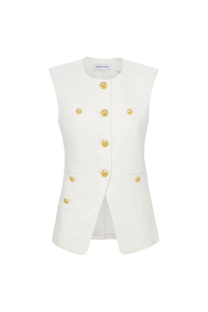 Tamara Linen Vest in Off White