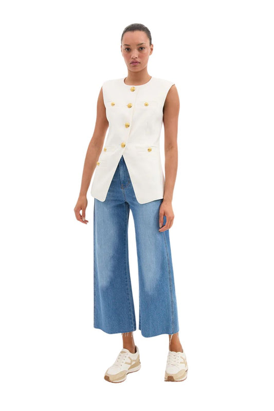Tamara Linen Vest in Off White