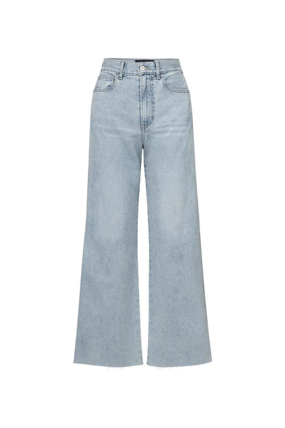 Taylor Cropped Wide-Leg Jean in Pale Stone