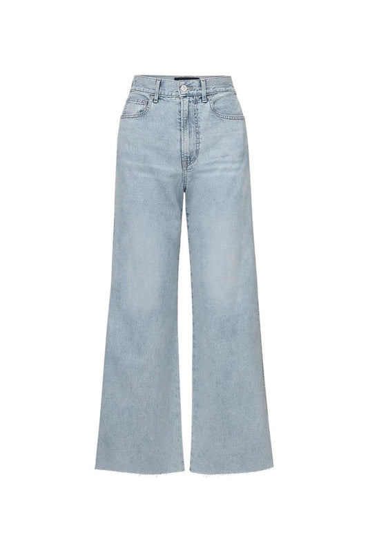 Taylor Cropped Wide-Leg Jean in Pale Stone