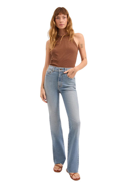 Cameron Raw Hem Bootcut Jean in Riviera Breeze