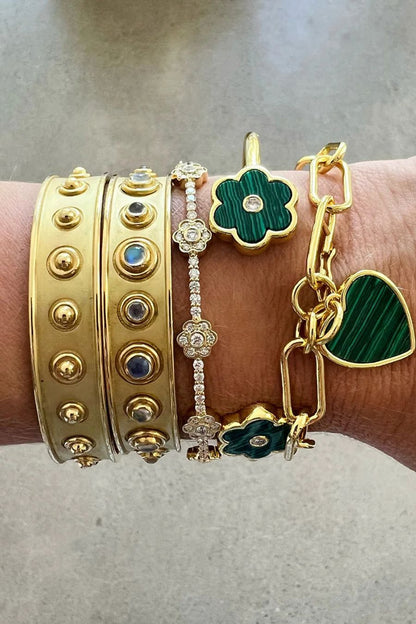 Petite Petal Cuff in Malachite